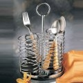 Metalla Chromed Metal Flatware Caddy